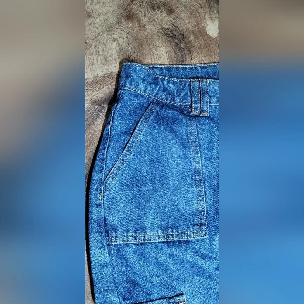 SHEIN Cargo Jeans Women's Largue Blue